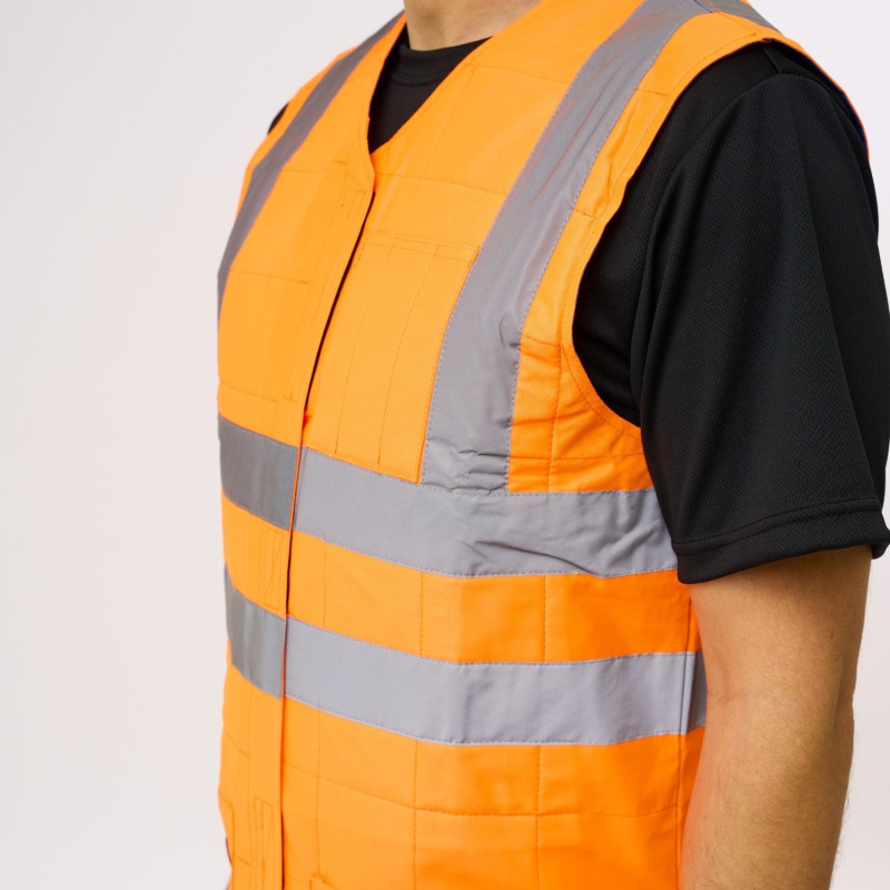 veste-refroidissante-haute-visibilite-orange-avant-zoom