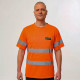 T-shirt-Haute-visibilité-manches-courtes-orange-homme-face