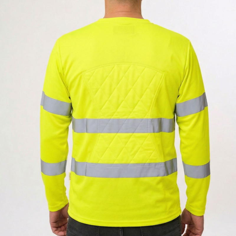 T-shirt-rafraichissant-haute-visibilité-jaune-manches-longues-homme-dos