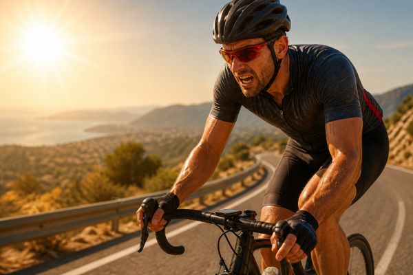 Cycliste sous forte chaleur