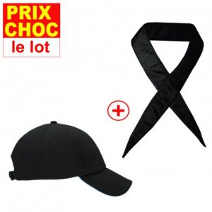 Lot casquette + foulard noirs