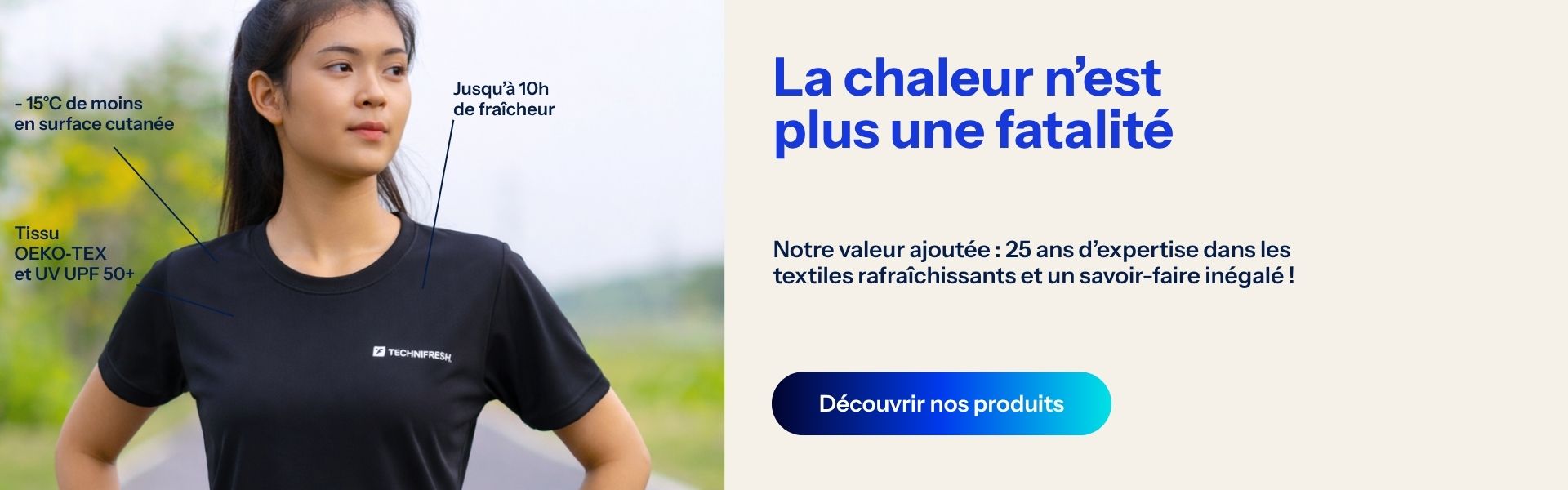 Vêtements rafraîchissants - Jusqu'à -15° pendant plusieurs heures