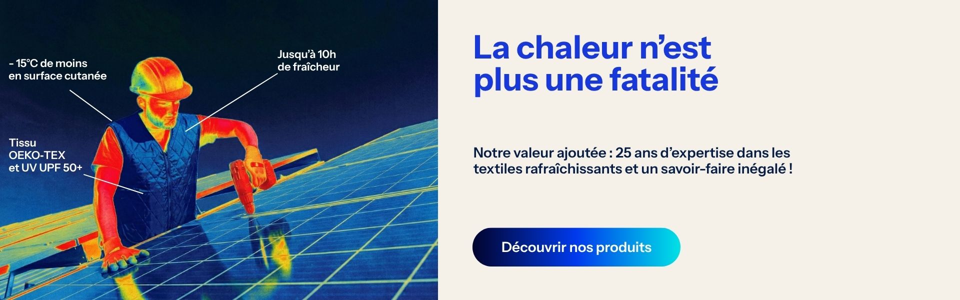 Vêtements rafraîchissants - Température -15°C pendant 10 heures